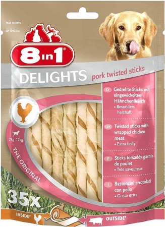 8in1 - Delights Twisted Sticks au Porc x 35