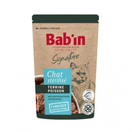 BAB\'IN - Sachet de Terrine Chat Stérilisé POISSON