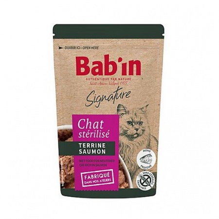 BAB\'IN - Sachet de Terrine Chat Stérilisé SAUMON