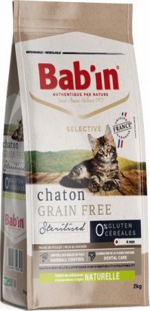 BAB\'IN - Selective Chaton sans céréales au poulet