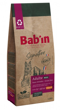 BAB\'IN - Signature Adulte Maxi Chien Sans céréales POULET