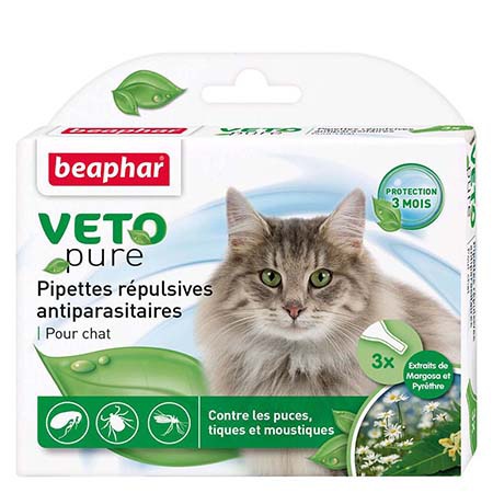 BEAPHAR VÉTOPure - Pipettes répulsives antiparasitaires