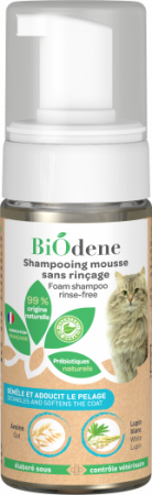 BiOdene - Shampooing mousse sans rinçage Chat