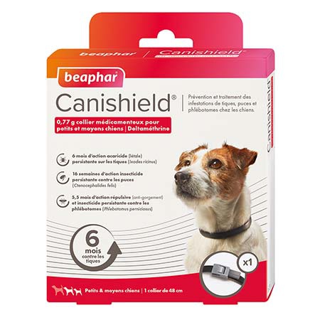 Canishield, Petits et Moyens Chiens - 1 collier de 48 cm.