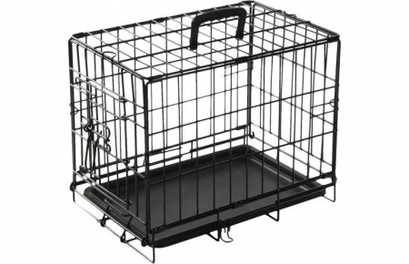 FLAMINGO - Cage de Transport Métal avec Bac en Plastique KEO BLACK