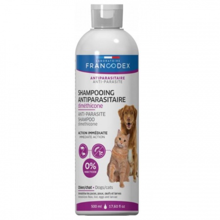 FRANCODEX - Shampoing Antiparasitaire Chien & Chat Diméthicone - 200ml - 500ml