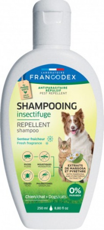 FRANCODEX - Shampoing Insectifuge Chien & Chat (fraîcheur-fruité-vanille-monoï)