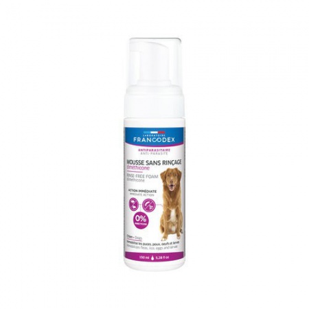 FRANCODEX - Soin Antiparasitaire Chien Mousse sans-rinçage Diméthicone