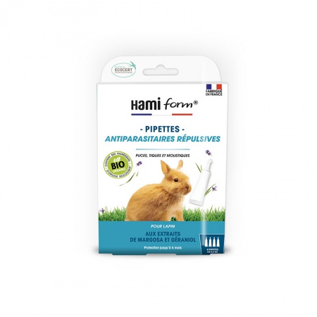 HAMIFORM - Pipettes antiparasitaires répulsives Bio pour lapin