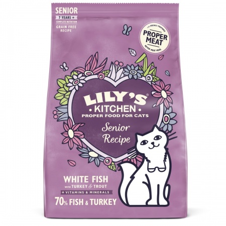 LILY\'S KITCHEN - Croquettes sans céréales pour chat senior