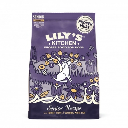 LILY\'S KITCHEN - Senior Recipe - Croquettes sans céréales à la dinde et au poisson pour chien senior