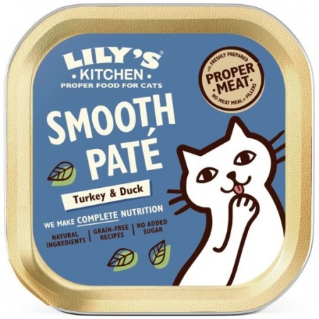 LILY\'S KITCHEN - Smooth paté Turkey & Duck - Pâtée Bio pour Chat à la Dinde & Canard