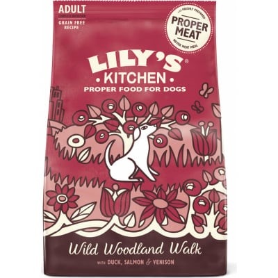 LILY\'S KITCHEN - Wild Woodland Walk - Croquettes sans céréales au canard, saumon & cerf pour chien adulte