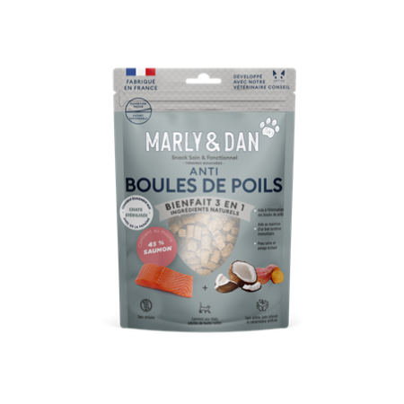 MARLY & DAN® -  Tendres Bouchées ANTI BOULES DE POILS Bienfait 3 en 1