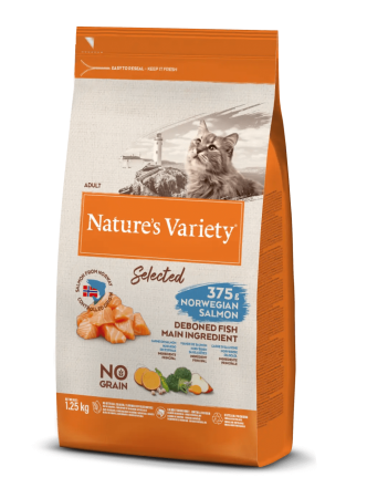 NATURE\'S VARIETY - Chat Adult Non Stérilisé Selected Saumon, Sans Céréales