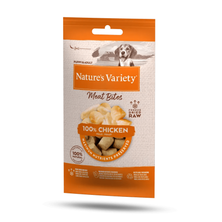 NATURE\'S VARIETY - Meat Bites (Aliment Complémentaire) Lyophilisé 100% POULET