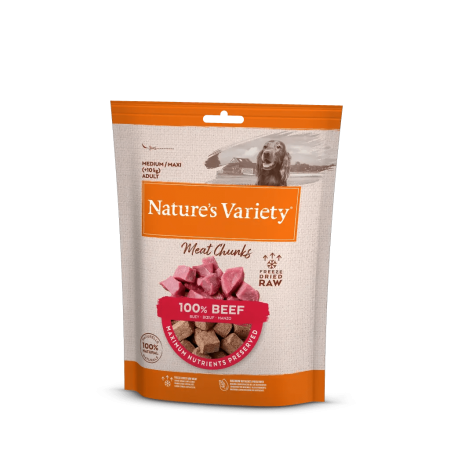 NATURE\'S VARIETY - Meat Chuncks (Friandise Lyophilisée) 100% BOEUF