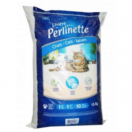 Perlinette - Litière Chat Silice Grains Irréguliers 15 Kg