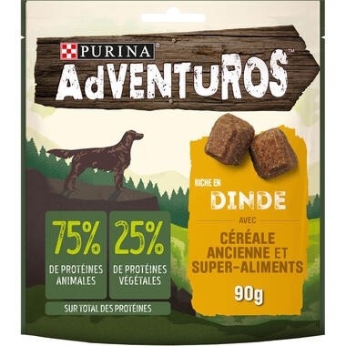 PURINA - Friandises Tendres Chien Adventuros DINDE Sachet Fraîcheur 90g