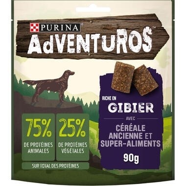 PURINA - Friandises Tendres Chien Adventuros GIBIER Sachet Fraîcheur 90g