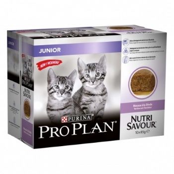 PURINA PROPLAN - NutriSavour Junior Dinde Pâtée en mousse 10x85g