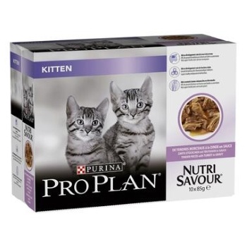 PURINA PROPLAN - NutriSavour Kitten Pâtée en sauce à la dinde 10x85g