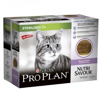 PURINA PROPLAN - NutriSavour Senior 7+ mousse à la dinde 10x85g