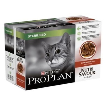 PURINA PROPLAN - NutriSavour Sterilised Boeuf Pâtée en sauce 10x85g