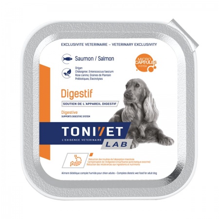 TONIVET® - LAB Chien - Aliment Complet Humide DIGESTIF au Saumon