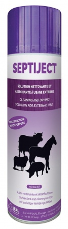 UKAL Élevage - SEPTIJECT Aérosol Solution Nettoyante, Désinfectante & Asséchante