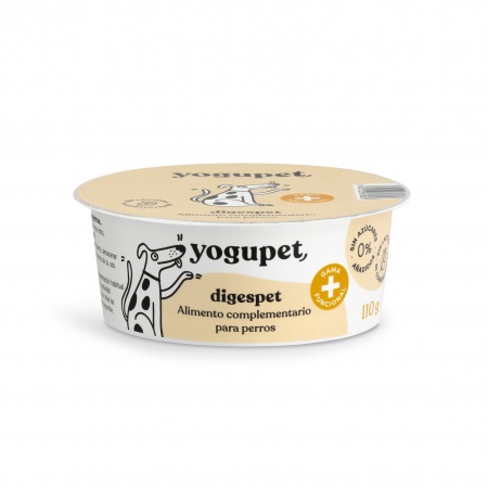 yogupet - Yaourt pour Chien DIGESPET (Sans Lactose & Sans Sucre Ajouté) avec de l\'Huile d\'Olive, de l\'Inuline et du Lin