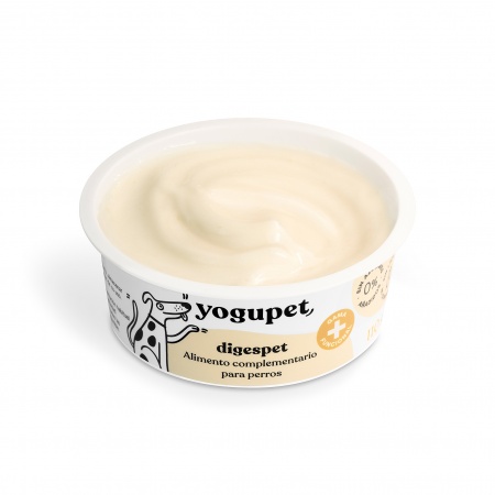 yogupet - Yaourt pour Chien DIGESPET (Sans Lactose & Sans Sucre Ajouté) avec de l\'Huile d\'Olive, de l\'Inuline et du Lin