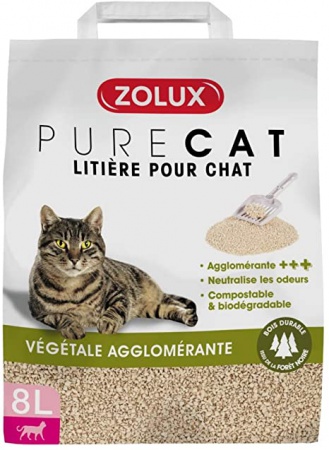 ZOLUX - Litière agglomérante Purecat végétale