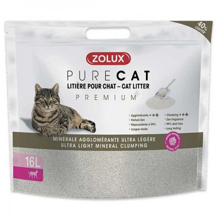 ZOLUX - Litière minérale agglomérante Purecat ultra légère premium