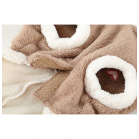 ZOLUX - Pull Teddy à capuche en fourrure beige